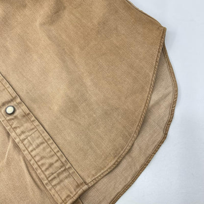 RRL ダブルアールエル ベージュ コットン トップコンチョボタン メダリオンステッチ デニムウエスタンシャツ トップス