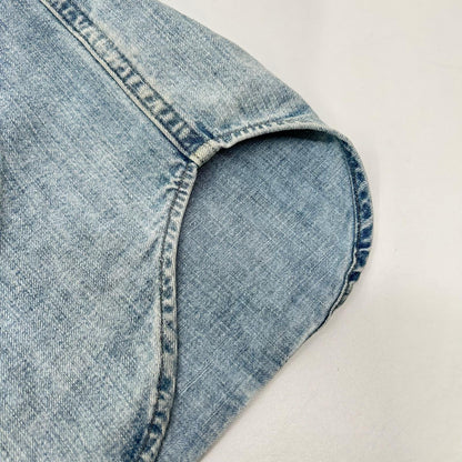 RRL ダブルアールエル ライトブルー コットン トップコンチョボタン メダリオンステッチ デニムウエスタンシャツ トップス