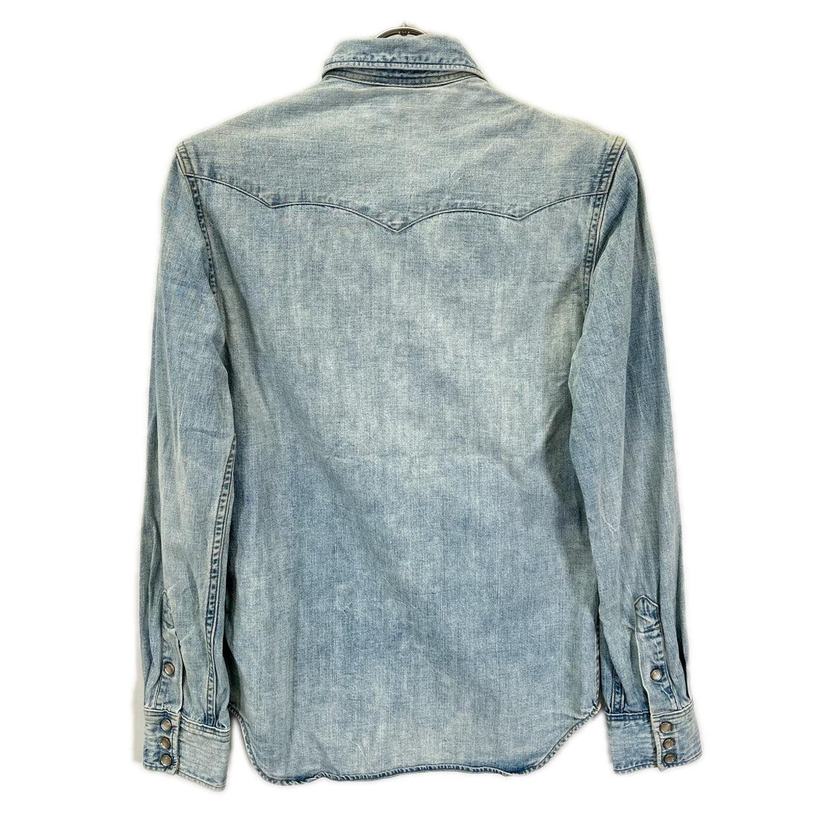 RRL ダブルアールエル ライトブルー コットン トップコンチョボタン メダリオンステッチ デニムウエスタンシャツ トップス