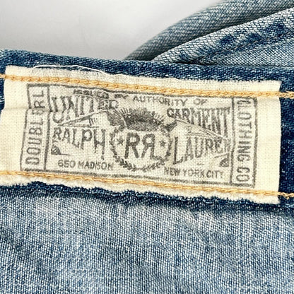 RRL ダブルアールエル ライトブルー コットン トップコンチョボタン メダリオンステッチ デニムウエスタンシャツ トップス