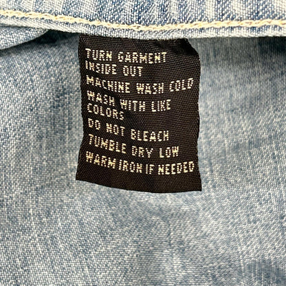 RRL ダブルアールエル ライトブルー コットン トップコンチョボタン メダリオンステッチ デニムウエスタンシャツ トップス