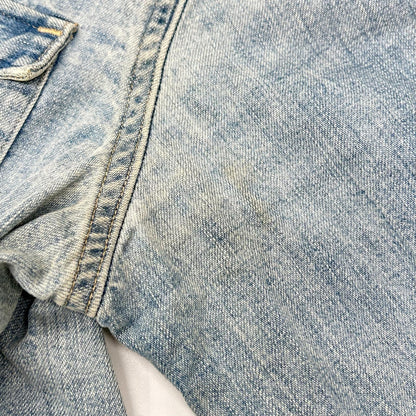 RRL ダブルアールエル ライトブルー コットン トップコンチョボタン メダリオンステッチ デニムウエスタンシャツ トップス