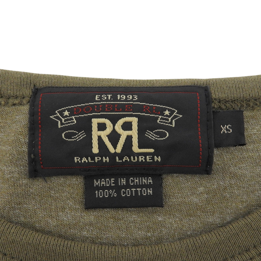 RRL ダブルアールエル 美品 コットン RRL SUPPLY,NY 染み込みプリント 霜降り ショートスリーブカットソー トップス メンズ カーキ XS トップス
