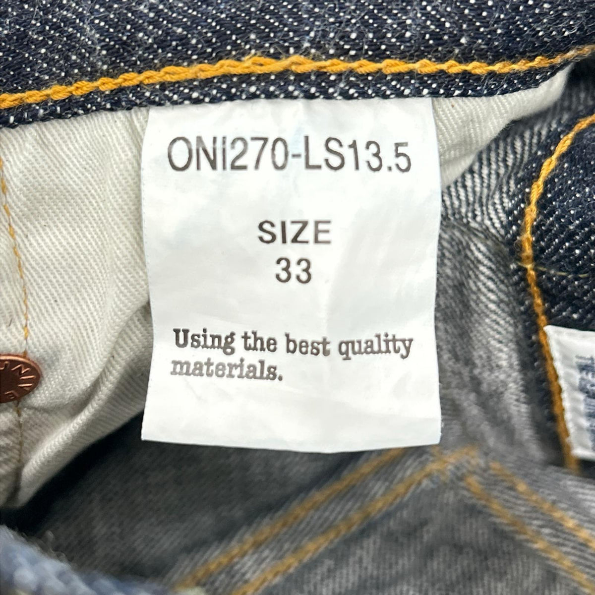 ONI DENIM 鬼デニム 26SS ONI270-LS13.5 インディゴ 13.5oz Long Slab Denim Just Right Straight ボトムス