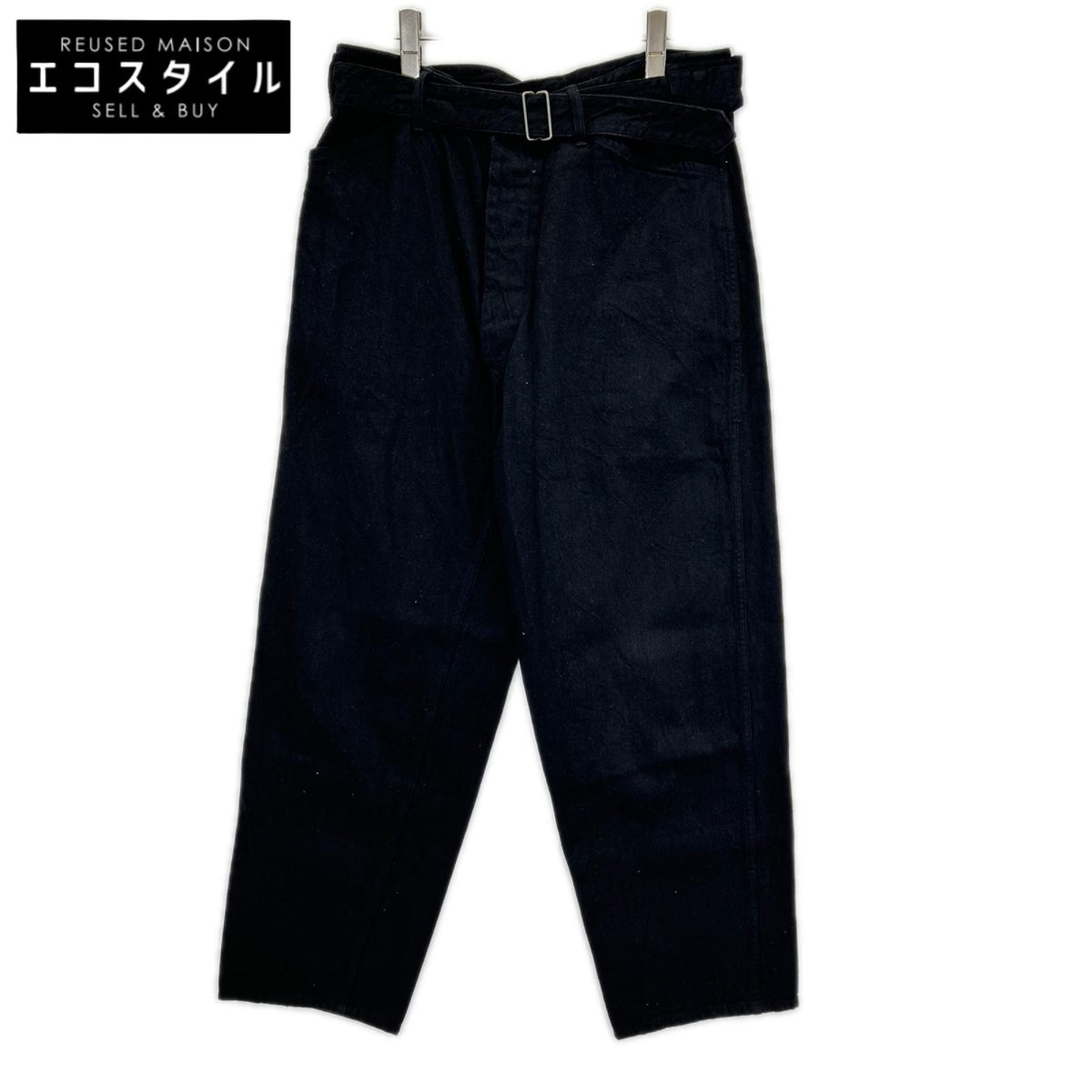 COMOLI コモリ 25SS B01-03001 ブラック デニム ベルテッドパンツ ボトムス