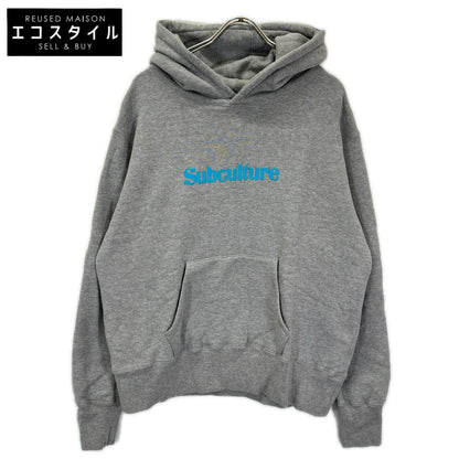 SC Subculture エスシー サブカルチャー 23AW SCHP-LTD03 グレー EAGLE SKULL HOODIE フロントロゴプリントプルオーバーパーカー トップス