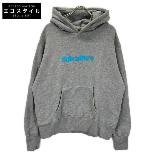 SC Subculture エスシー サブカルチャー 23AW SCHP-LTD03 グレー EAGLE SKULL HOODIE フロントロゴプリントプルオーバーパーカー トップス