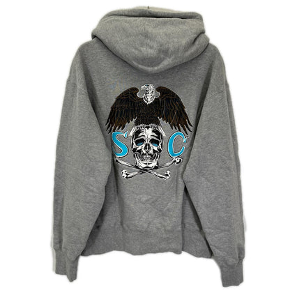 SC Subculture エスシー サブカルチャー 23AW SCHP-LTD03 グレー EAGLE SKULL HOODIE フロントロゴプリントプルオーバーパーカー トップス