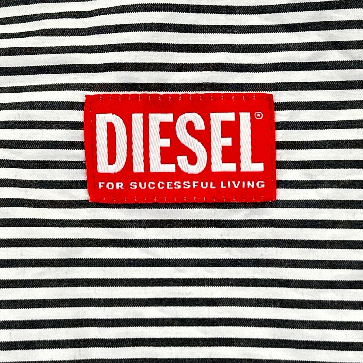 DIESEL ディーゼル ホワイト×ブラック ストライプ S-DOUBER ロングスリーブ ボタンシャツ トップス