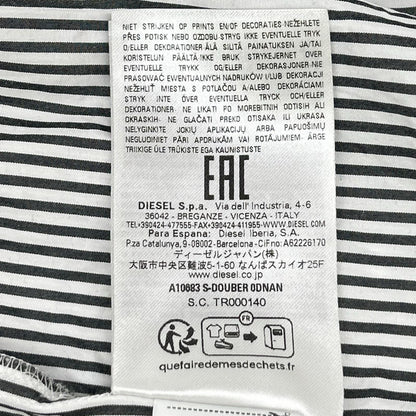 DIESEL ディーゼル ホワイト×ブラック ストライプ S-DOUBER ロングスリーブ ボタンシャツ トップス