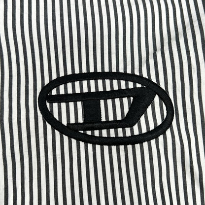 DIESEL ディーゼル ホワイト×ブラック ストライプ S-DOUBER ロングスリーブ ボタンシャツ トップス