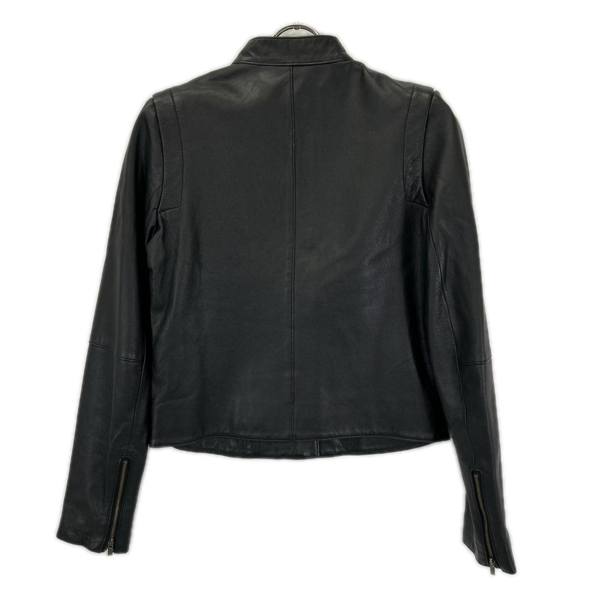 theory luxe セオリーリュクス ブラック スタンドカラー ラムレザー シングルライダースジャケット ジャケット