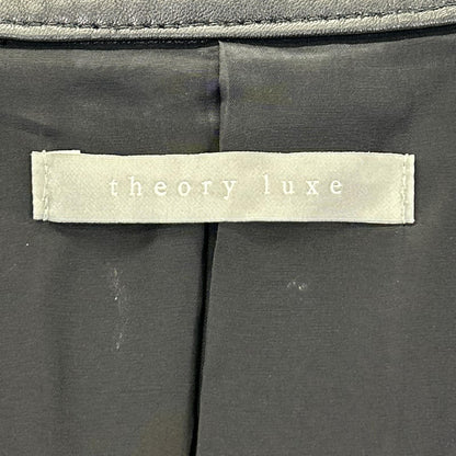 theory luxe セオリーリュクス ブラック スタンドカラー ラムレザー シングルライダースジャケット ジャケット