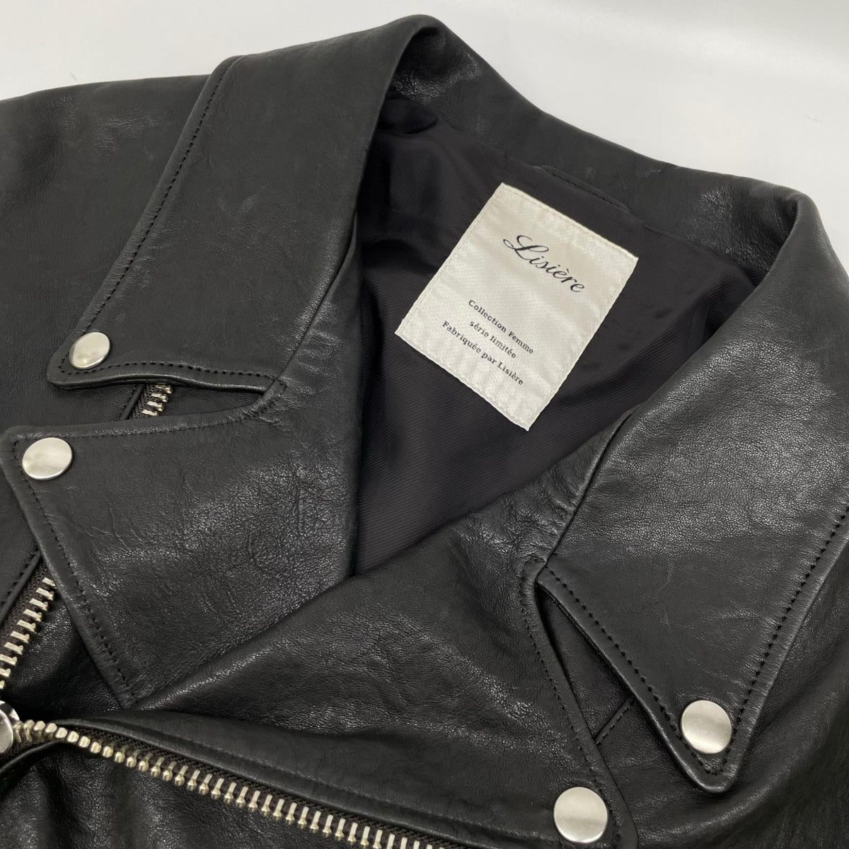 Lisiere リジェール 20AW ブラック ラムレザー Leather Rider's JK ダブルライダースジャケット ジャケット