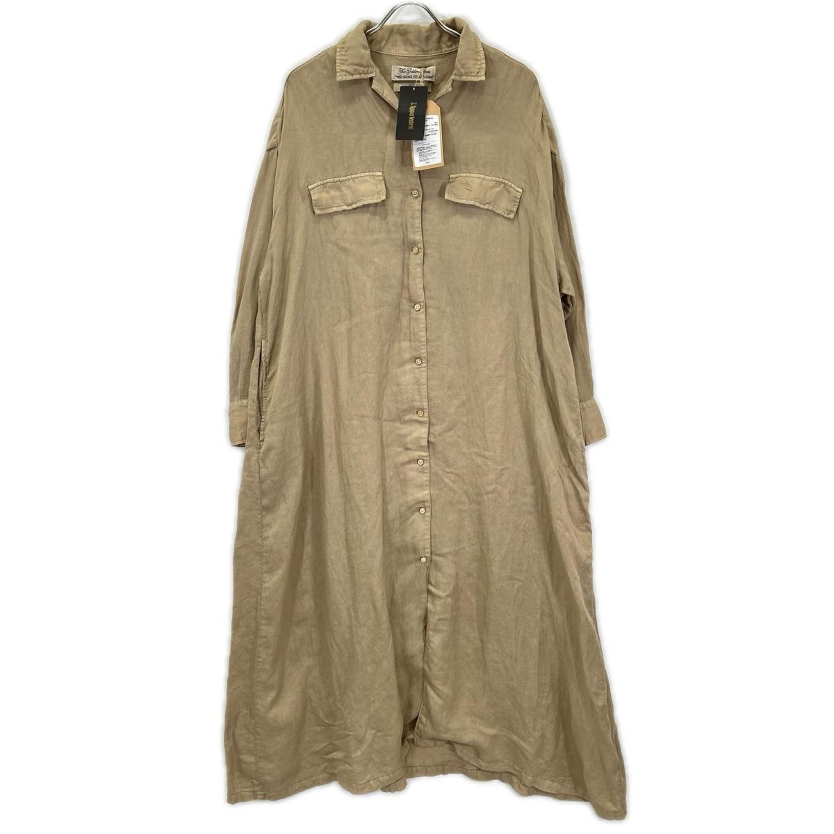 REMI RELIEF レミレリーフ 【L'Appartement別注】24040570002710 24SS ベージュ リネン LONG SHIRT DRESS シャツワンピース ワンピース