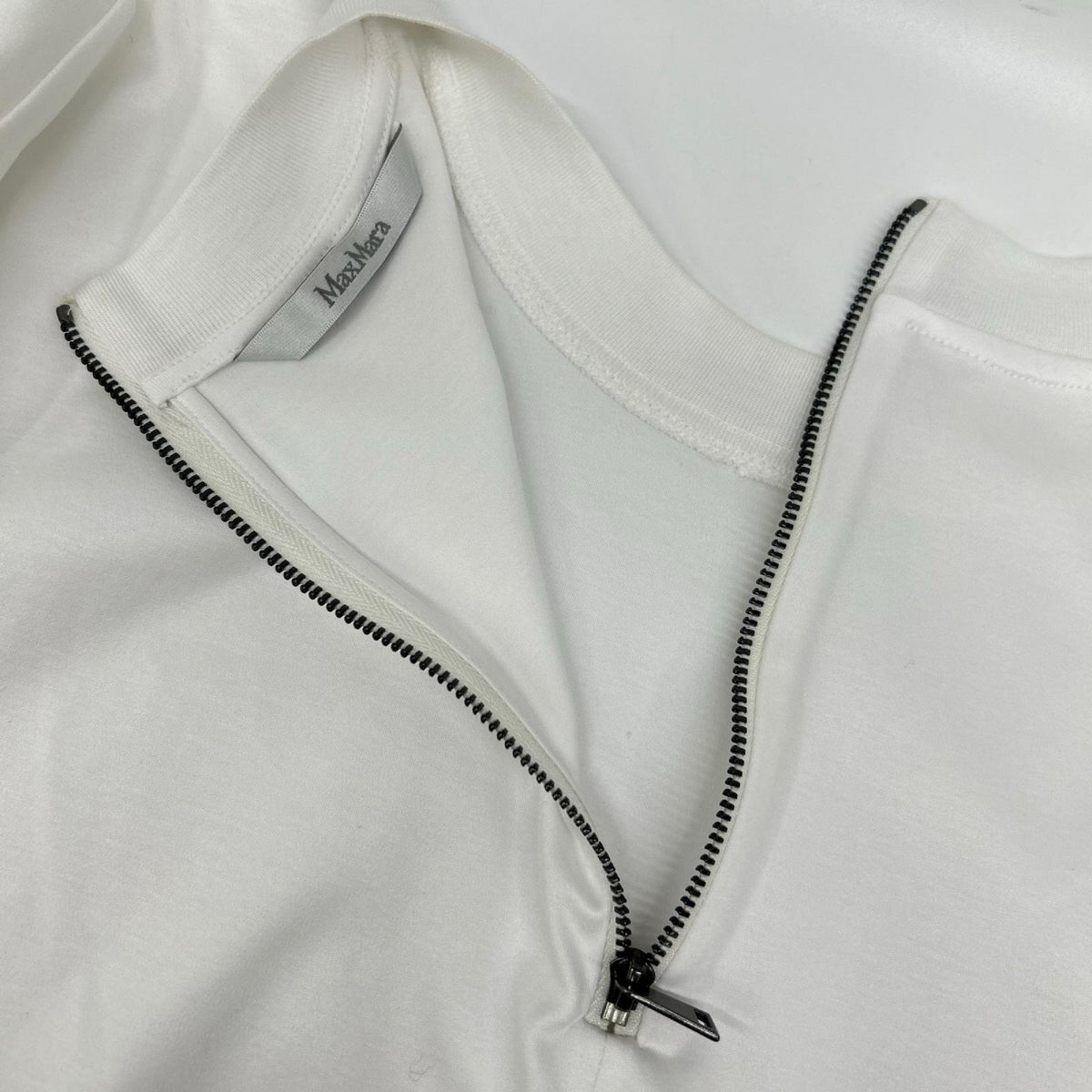 Max Mara マックスマーラ ホワイト ドリー コットン ポプリン ジャージー パフスリーブトップス トップス