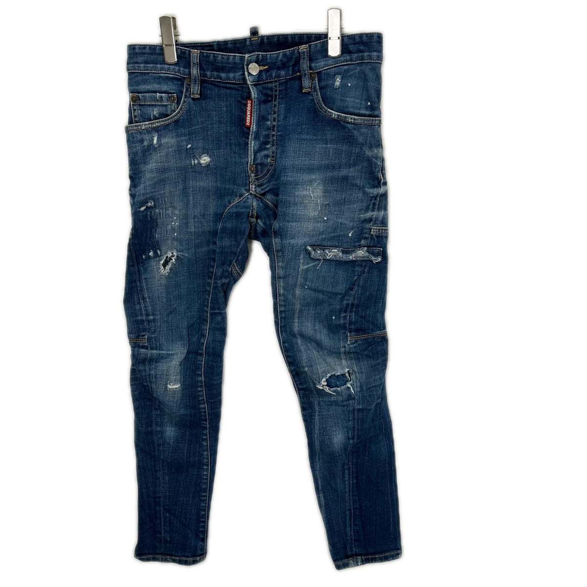 DSQUARED2 ディースクエアード S74LB0714 インディゴ コットン ダメージ加工 ボタンフライ TIDY BIKER JEAN ボトムス