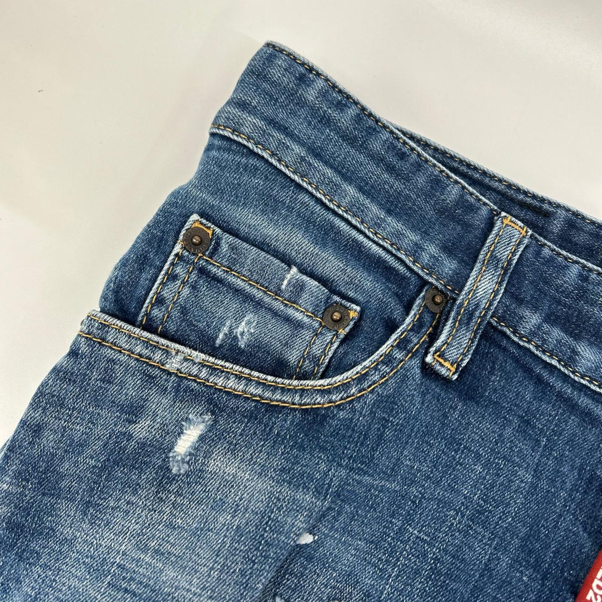 DSQUARED2 ディースクエアード S74LB0714 インディゴ コットン ダメージ加工 ボタンフライ TIDY BIKER JEAN ボトムス