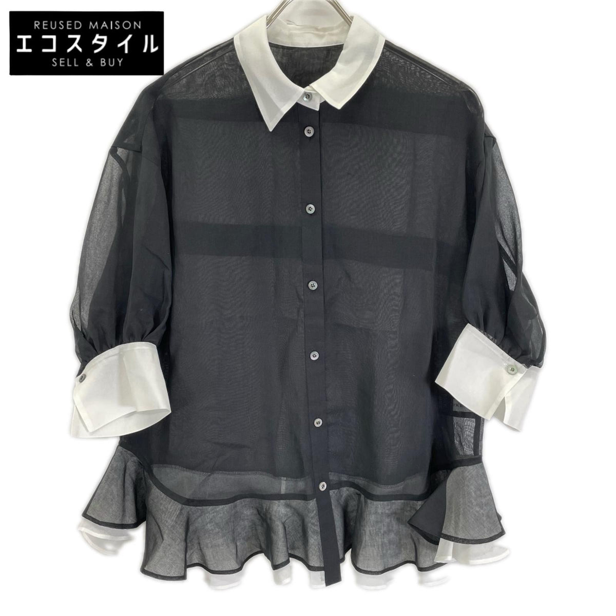 ADORE アドーア 531-6210600 26AW ブラック ソフトオーガンジーブラウス トップス