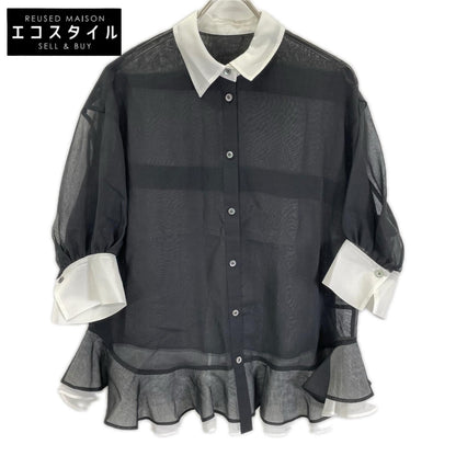 ADORE アドーア 531-6210600 26AW ブラック ソフトオーガンジーブラウス トップス