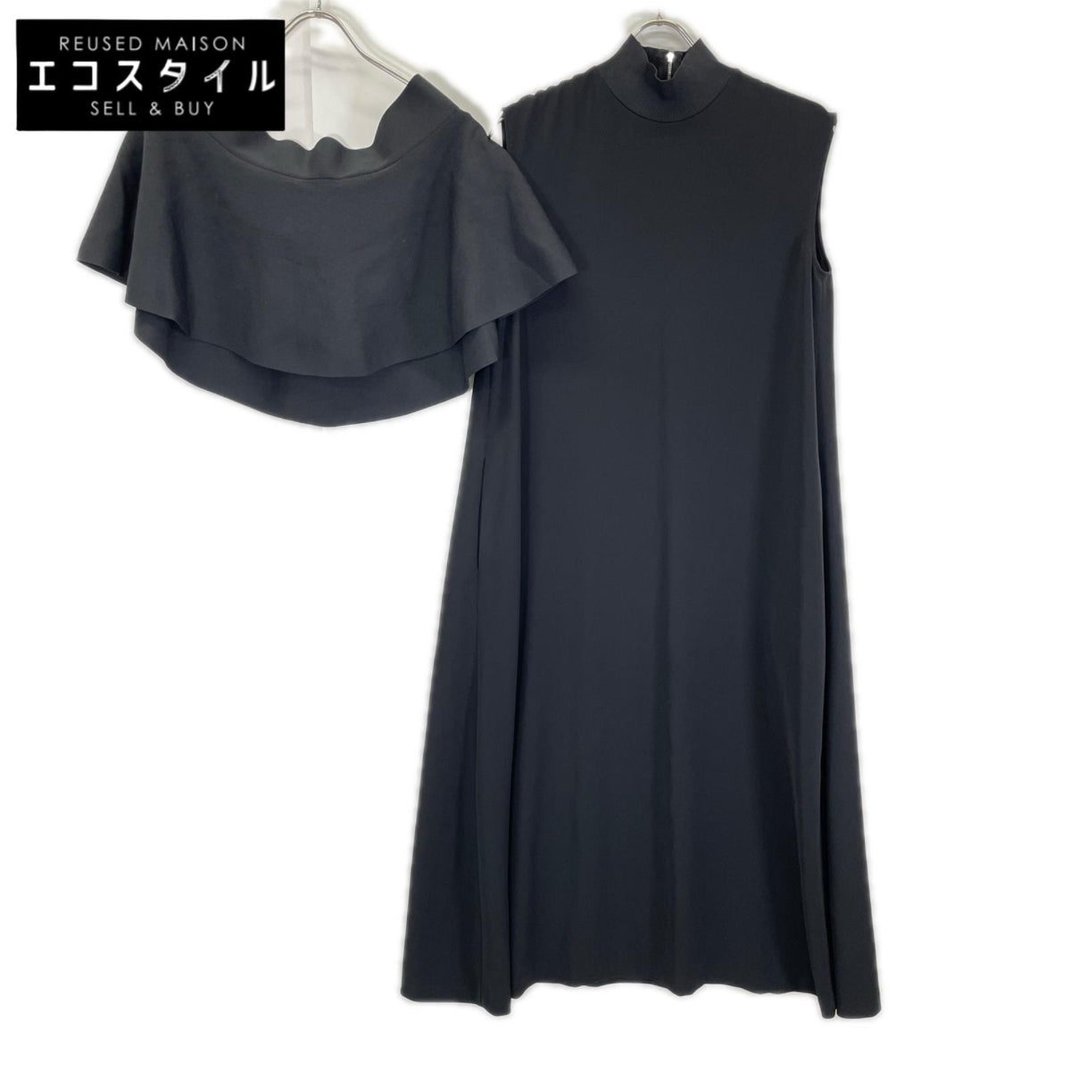 ADORE アドーア 531-4240803 24AW ブラック Wサテンストレッチワンピース ワンピース