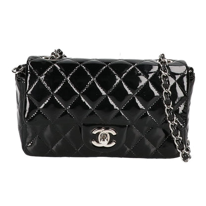 CHANEL シャネル 18番台 A69900 パテントレザー ミニマトラッセ20 シングルフラップ チェーン ショルダーバッグ