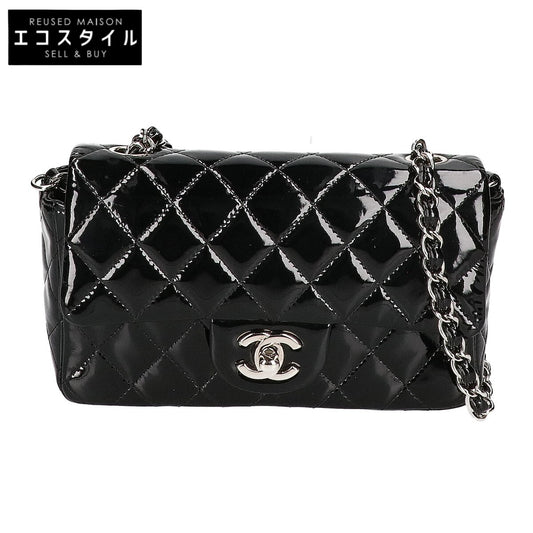 CHANEL シャネル 18番台 A69900 パテントレザー ミニマトラッセ20 シングルフラップ チェーン ショルダーバッグ