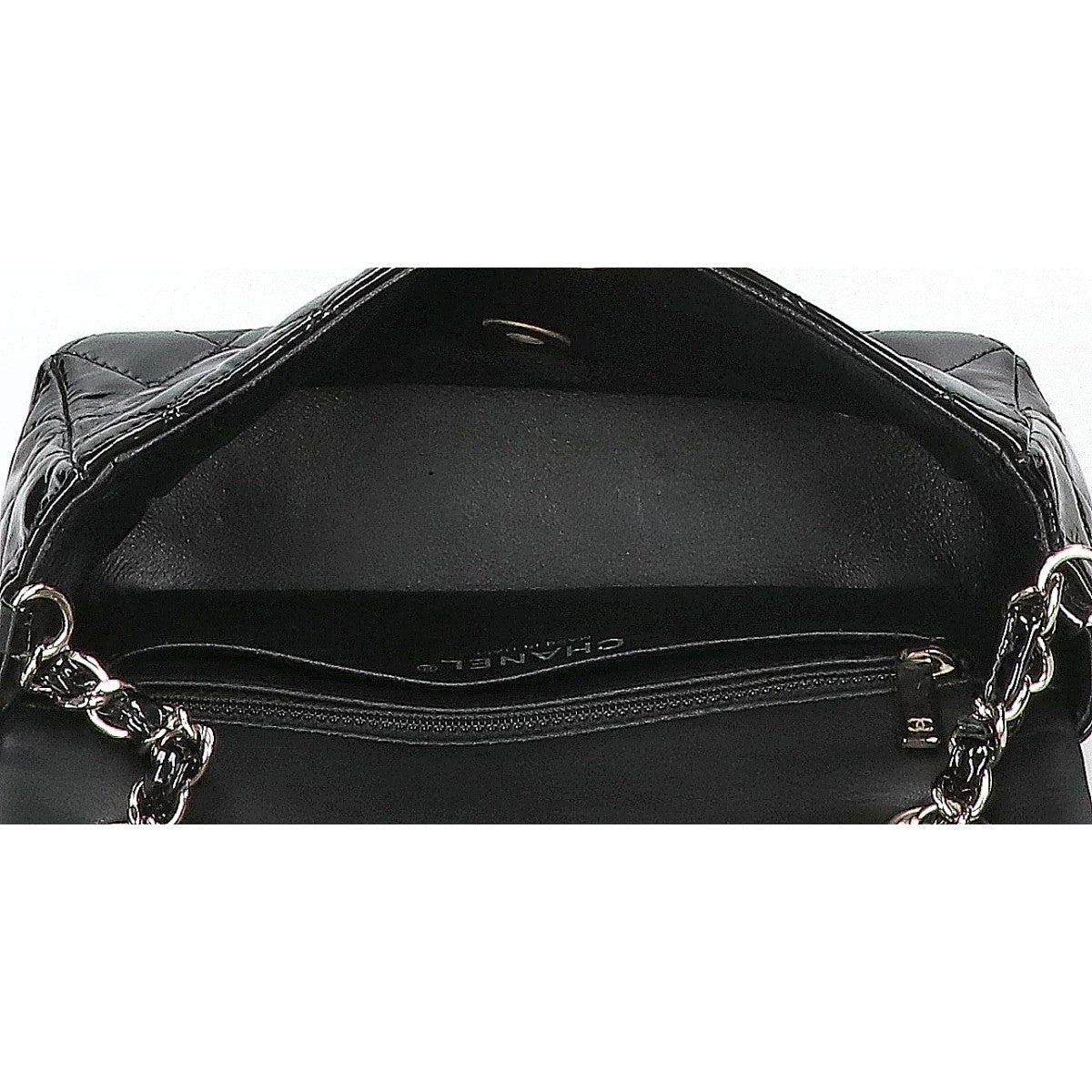 CHANEL シャネル 18番台 A69900 パテントレザー ミニマトラッセ20 シングルフラップ チェーン ショルダーバッグ