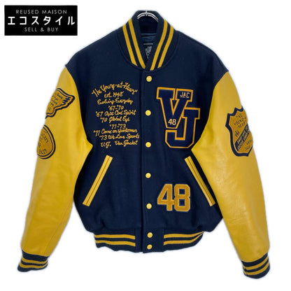 VAN JACKET ヴァンジャケット JW-15508 イエロー×ブラック 1948 EVOLVING EVERYDAY 袖レザー スタジャン ジャケット