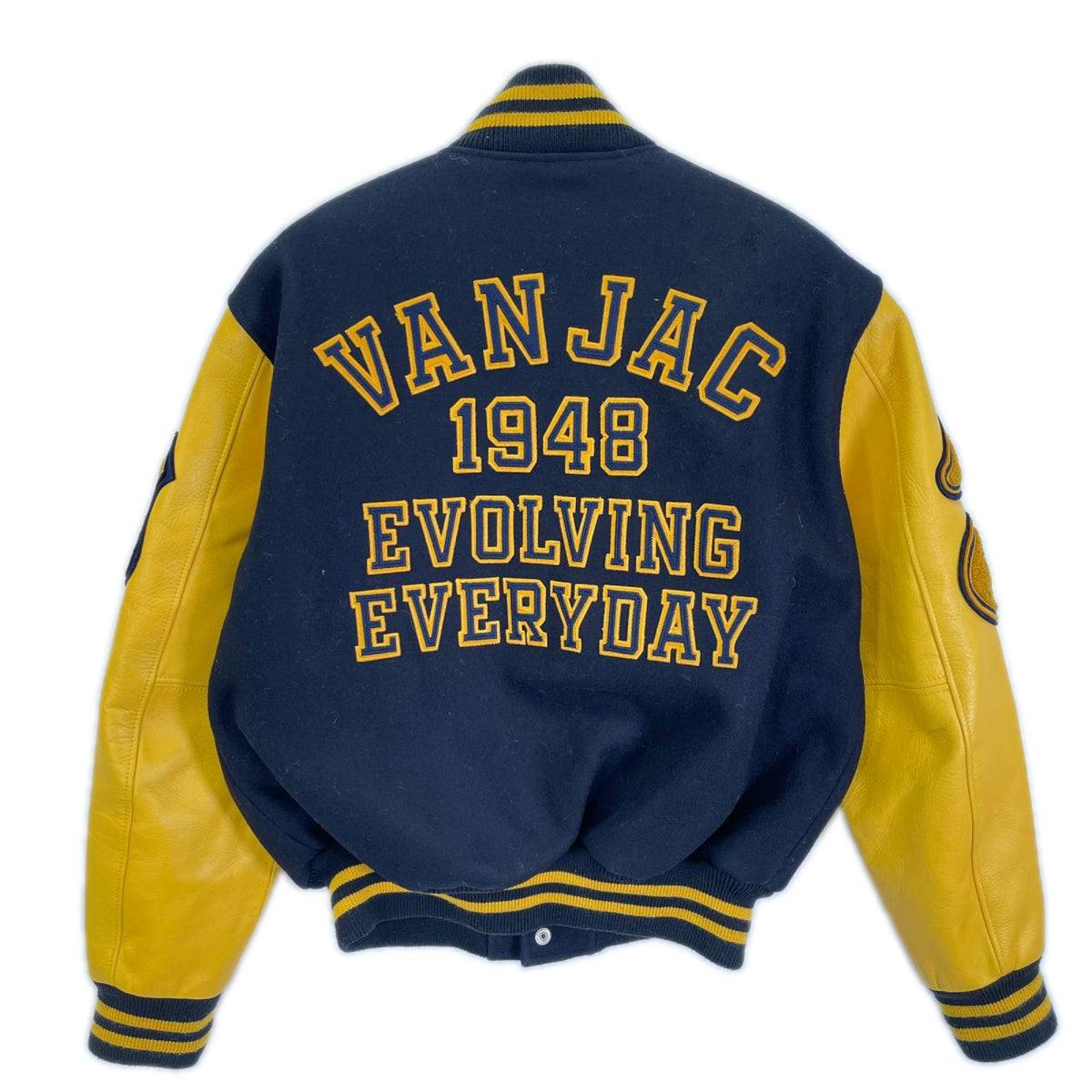 VAN JACKET ヴァンジャケット JW-15508 イエロー×ブラック 1948 EVOLVING EVERYDAY 袖レザー スタジャン ジャケット
