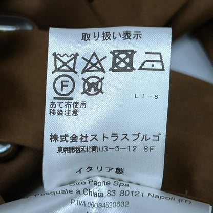 Kiton キートン ブラウン シルク100 プリーツデザイン ボウタイ 長袖 シャツドレス ワンピース