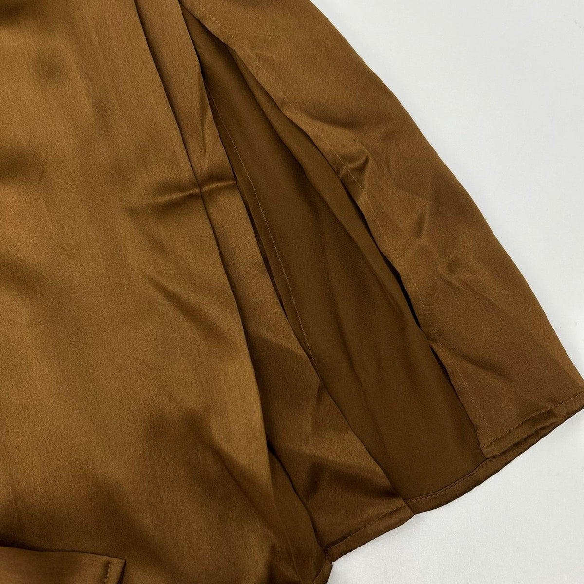 Kiton キートン ブラウン シルク100 プリーツデザイン ボウタイ 長袖 シャツドレス ワンピース