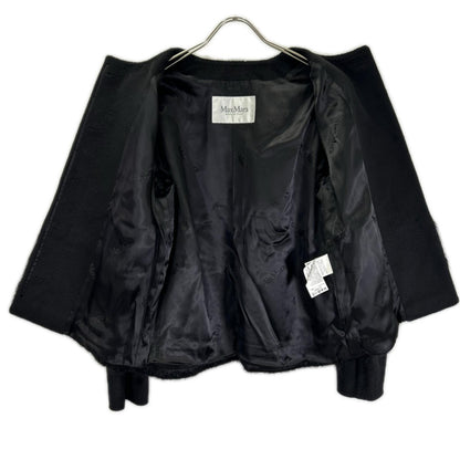 Max Mara マックスマーラ 108602730 ブラック ノーカラー 切り替え ジャケット ジャケット