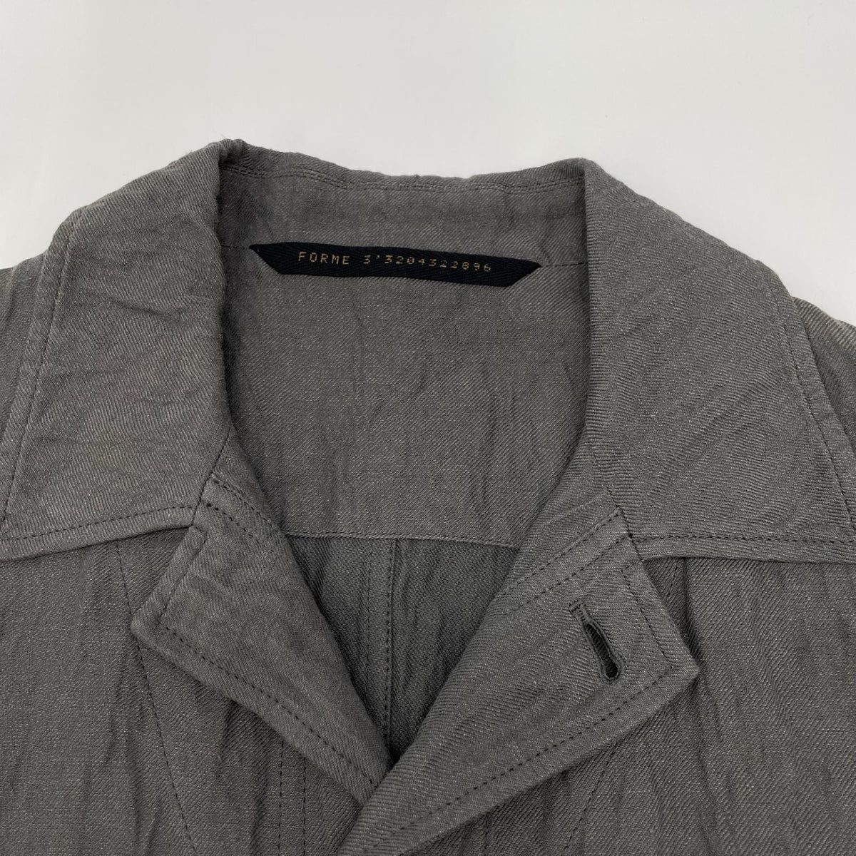 FORME d'expression フォルム デ エクスプレッション 22SS グレー コットンリネンツイル シワ加工 THE WORK JACKET ジャケット