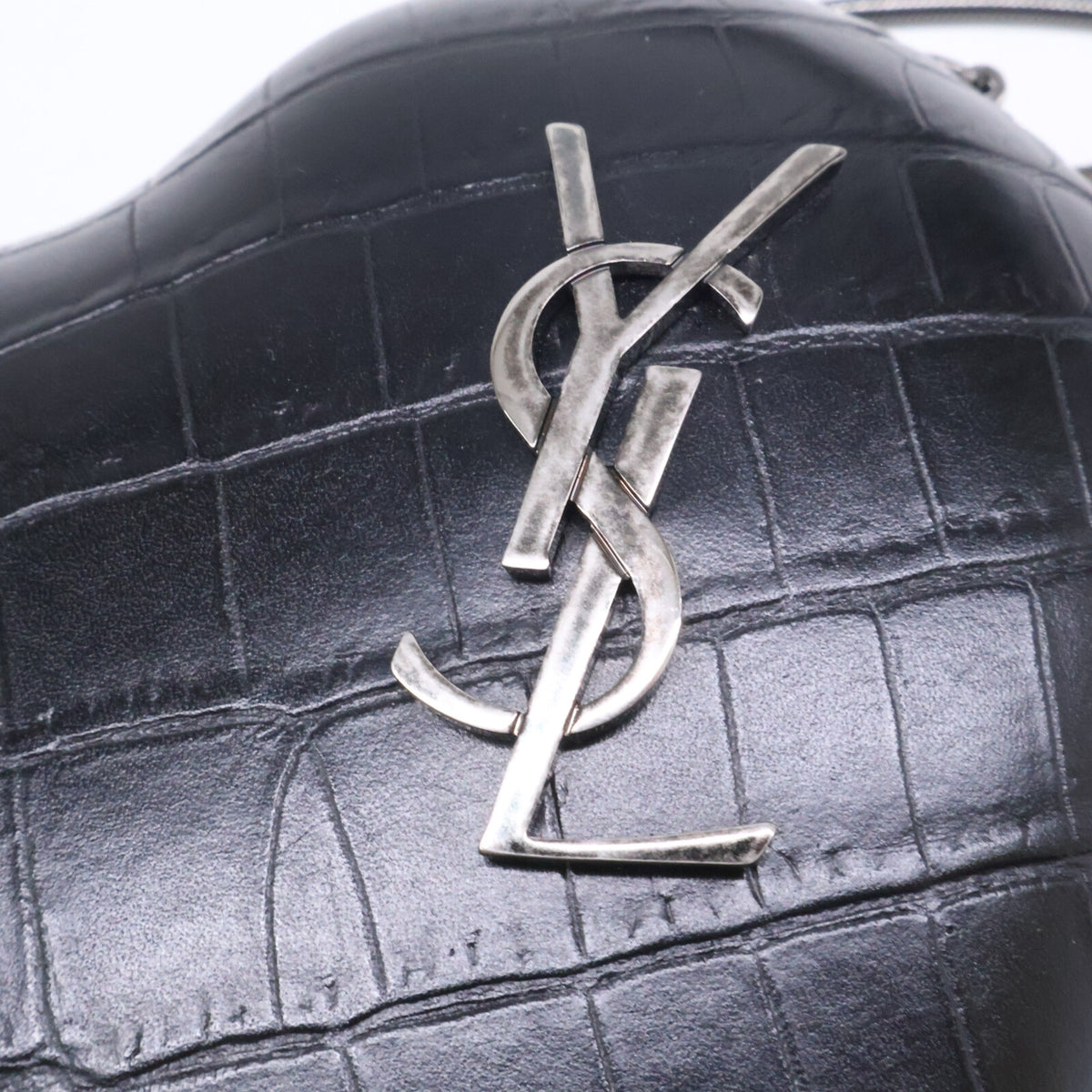 SAINT LAURENT PARIS サンローランパリ 美品 466212 型押しカーフ LOVEボックス チェーン ショルダーバッグ