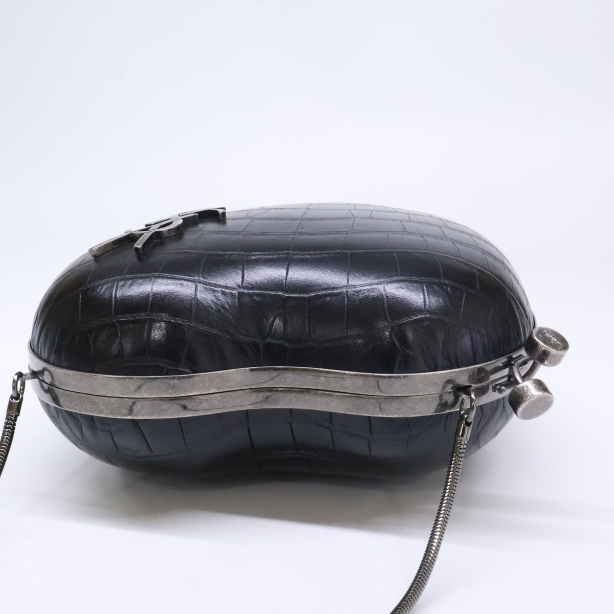 SAINT LAURENT PARIS サンローランパリ 美品 466212 型押しカーフ LOVEボックス チェーン ショルダーバッグ