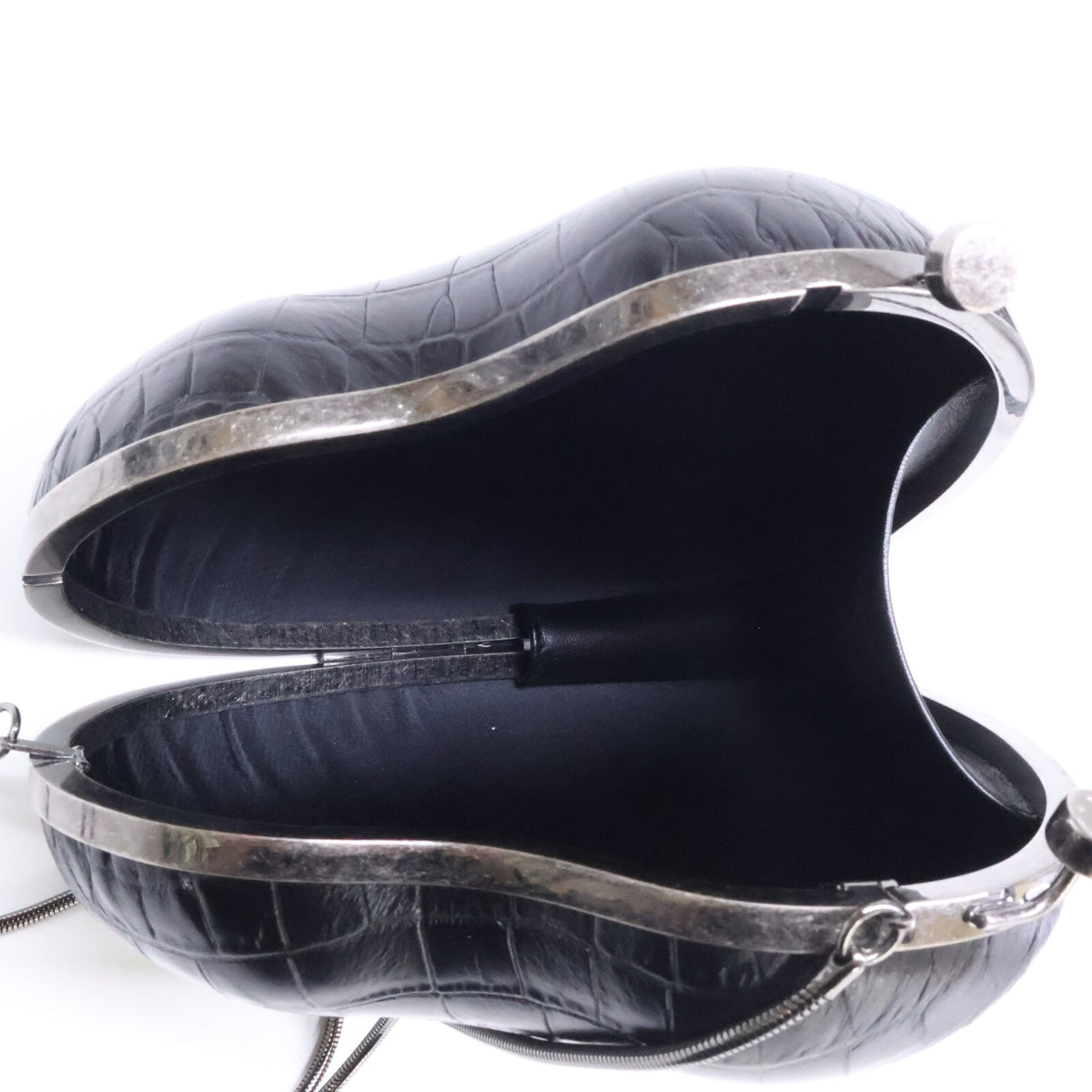 SAINT LAURENT PARIS サンローランパリ 美品 466212 型押しカーフ LOVEボックス チェーン ショルダーバッグ