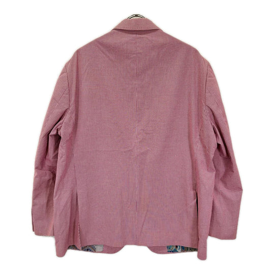 ETRO エトロ 121-11807-1035 レッド×ホワイト コットン混 裏地ペイズリー チェックデザイン テーラードジャケット ジャケット