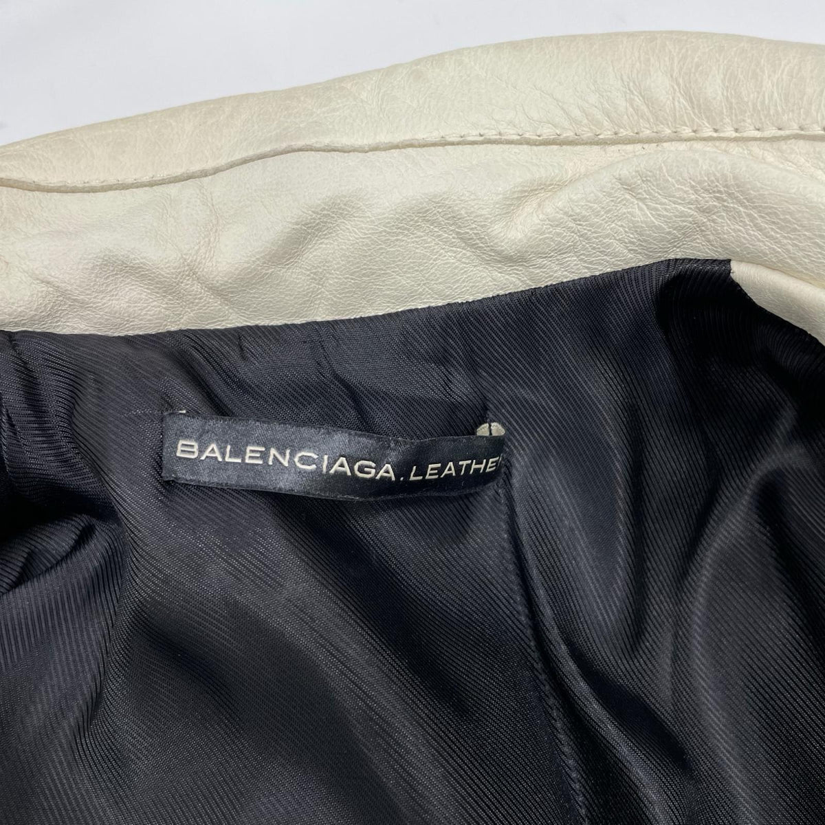 BALENCIAGA バレンシアガ 12年製 256302 TCH99 ホワイト レザー ダブルライダースジャケット ジャケット