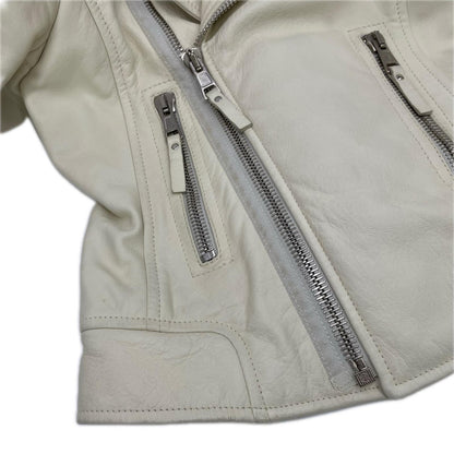 BALENCIAGA バレンシアガ 12年製 256302 TCH99 ホワイト レザー ダブルライダースジャケット ジャケット