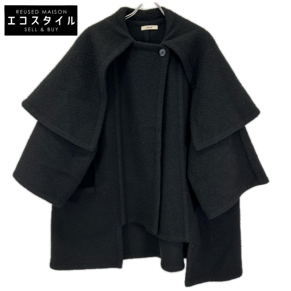 CELINE セリーヌ 13年製 28J164767 ブラック ウール・カシミア フィービー期 ポンチョコート コート