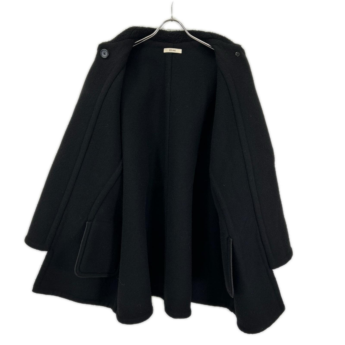 CELINE セリーヌ 13年製 28J164767 ブラック ウール・カシミア フィービー期 ポンチョコート コート