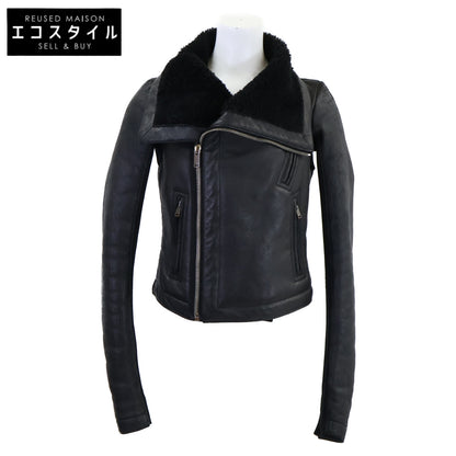 Rick Owens リックオウエンス 【国内正規】PP13F07058 シアリングラム ニット切替 ハイネック ライダースジャケット ジャケット