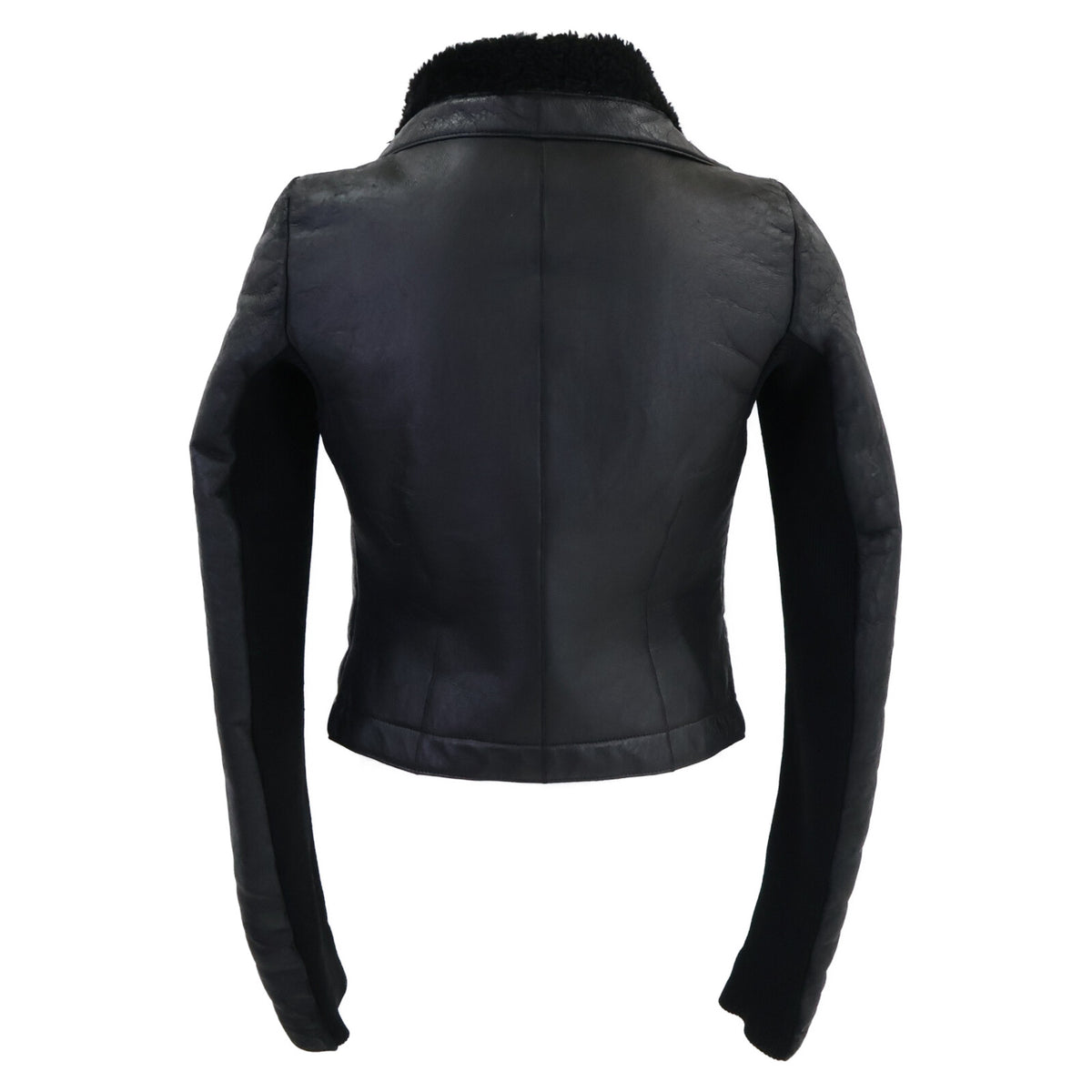 Rick Owens リックオウエンス 【国内正規】PP13F07058 シアリングラム ニット切替 ハイネック ライダースジャケット ジャケット