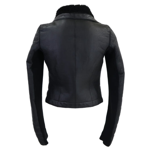 Rick Owens リックオウエンス 【国内正規】PP13F07058 シアリングラム ニット切替 ハイネック ライダースジャケット ジャケット