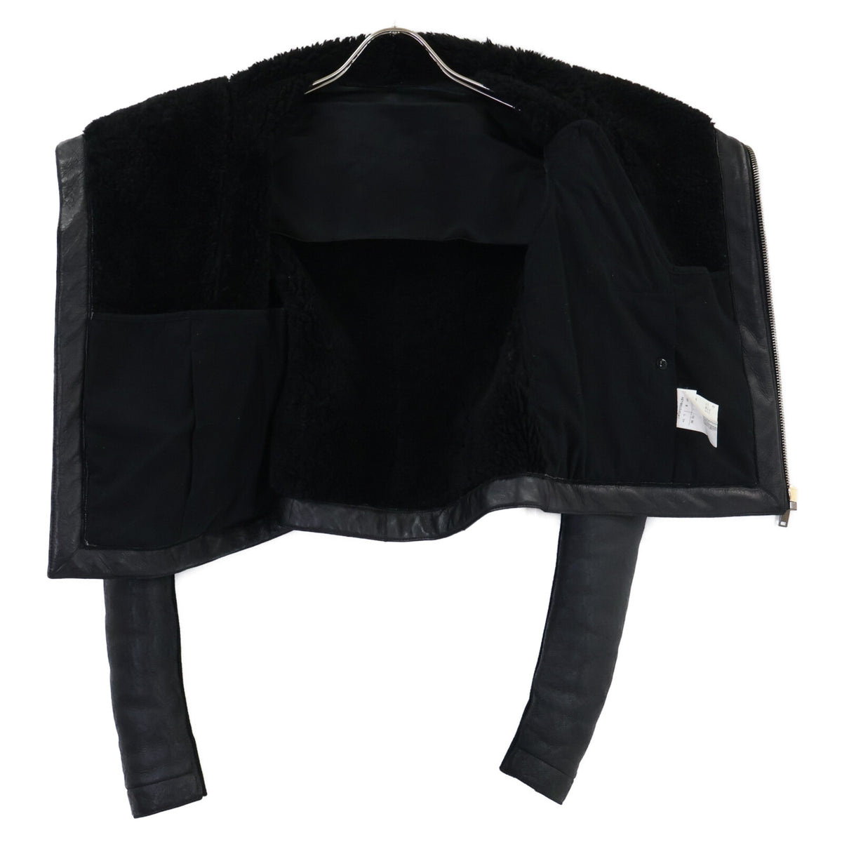 Rick Owens リックオウエンス 【国内正規】PP13F07058 シアリングラム ニット切替 ハイネック ライダースジャケット ジャケット
