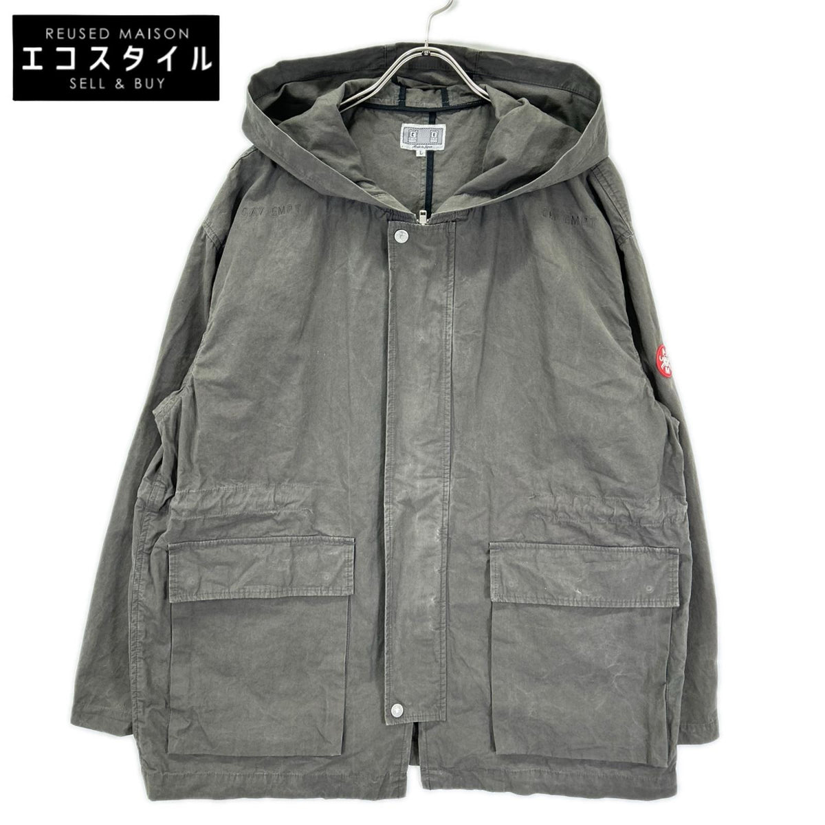 C.E. シーイー CES29JK08 チャコール コットン シリコンパッチ バイオウォッシュ加工 COTTON HOOD JACKET ジャケット