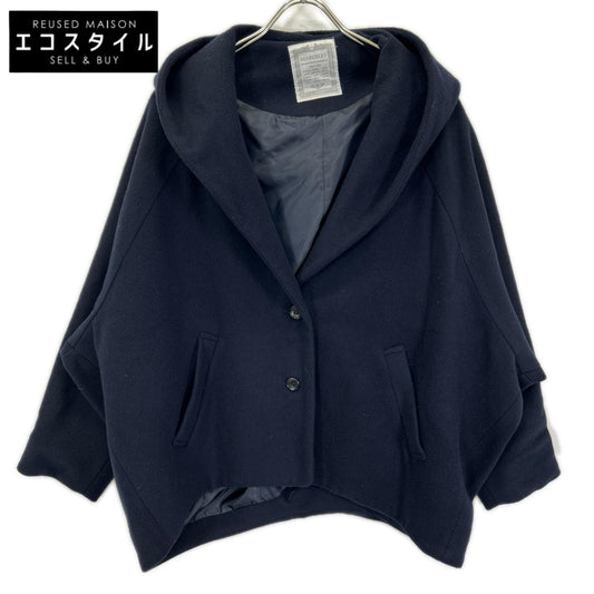 BEARDSLEY ビアズリー BEZ1002408A0006 ネイビー ウール100 コクーンフーディコート コート