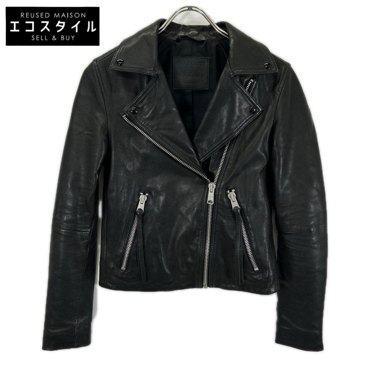 All Saints オールセインツ ブラック シープスキン ダブルライダースジャケット ジャケット