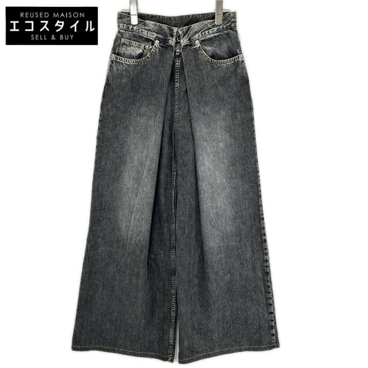 JOHN LAWRENCE SULLIVAN ジョンローレンスサリバン JLSW-02-S ブラック WASHED DENIM WIDE PANTS ボトムス